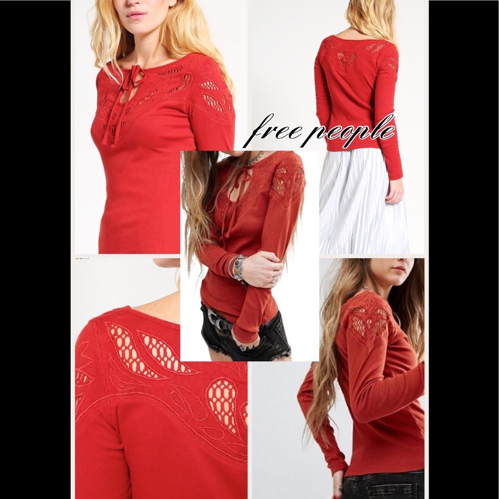NWT  Free People  With Love Lace Top